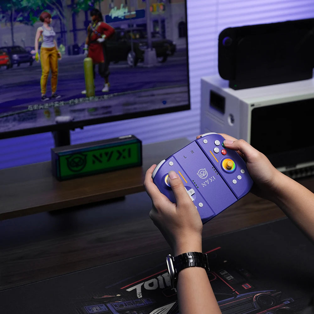 NYXI Hyperion 3 Purple Edition, Magnetic Modular Joypad for Switch 2, Hall Effect No Drift, Full Mechanical Buttons, 9-Axis Gyro, Pro & Handheld Mode