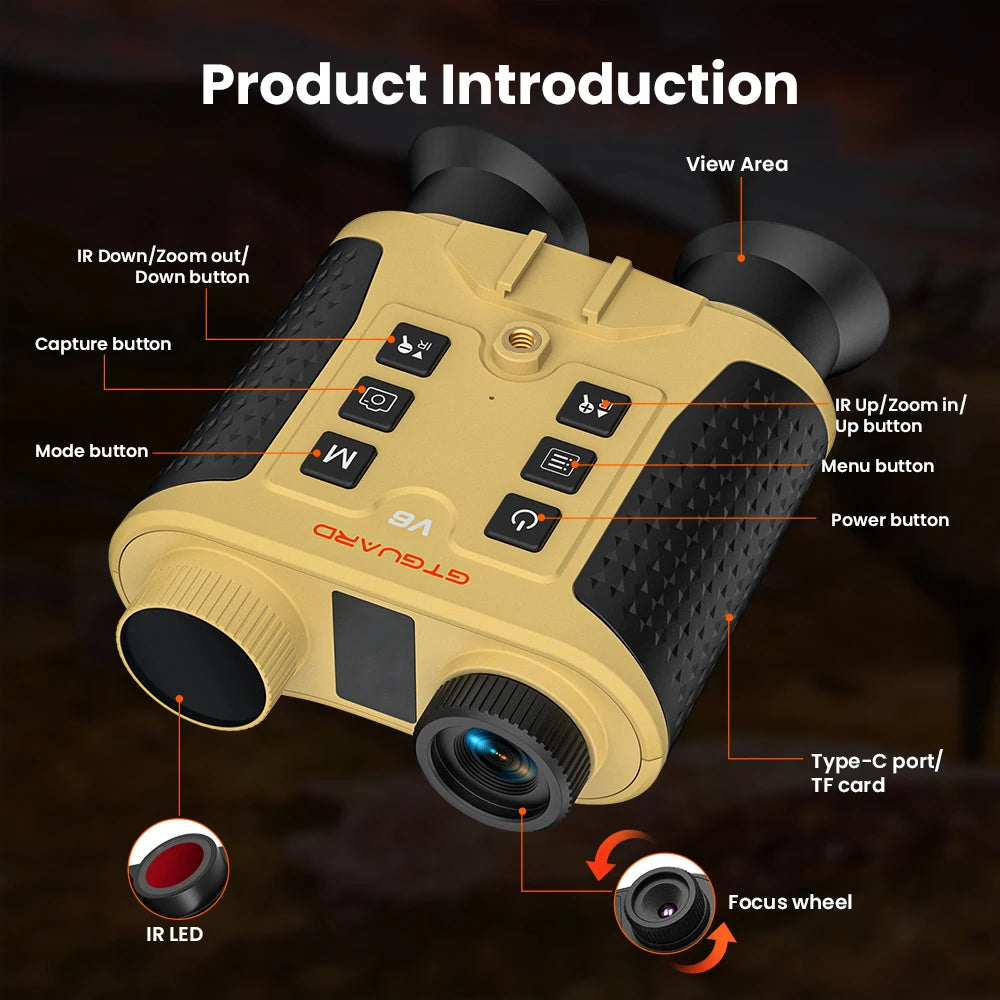 GTMEDIA GTGUARD V6 4K Night Vision Binoculars 8X Digital Zoom