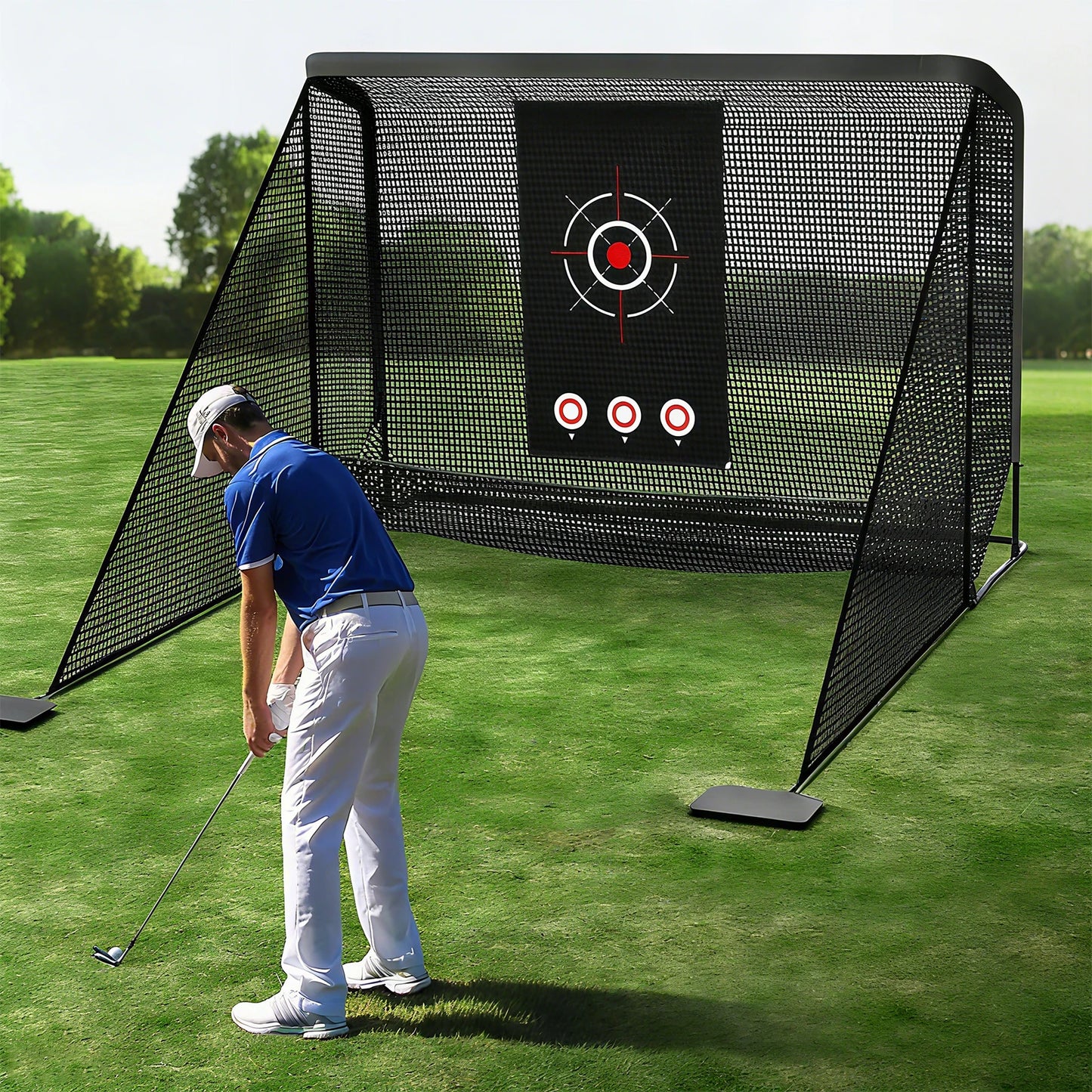 Golf Practice Net 10x7ft Portable Heavy Duty With Target For Home Golfers Indoor Outdoor Training