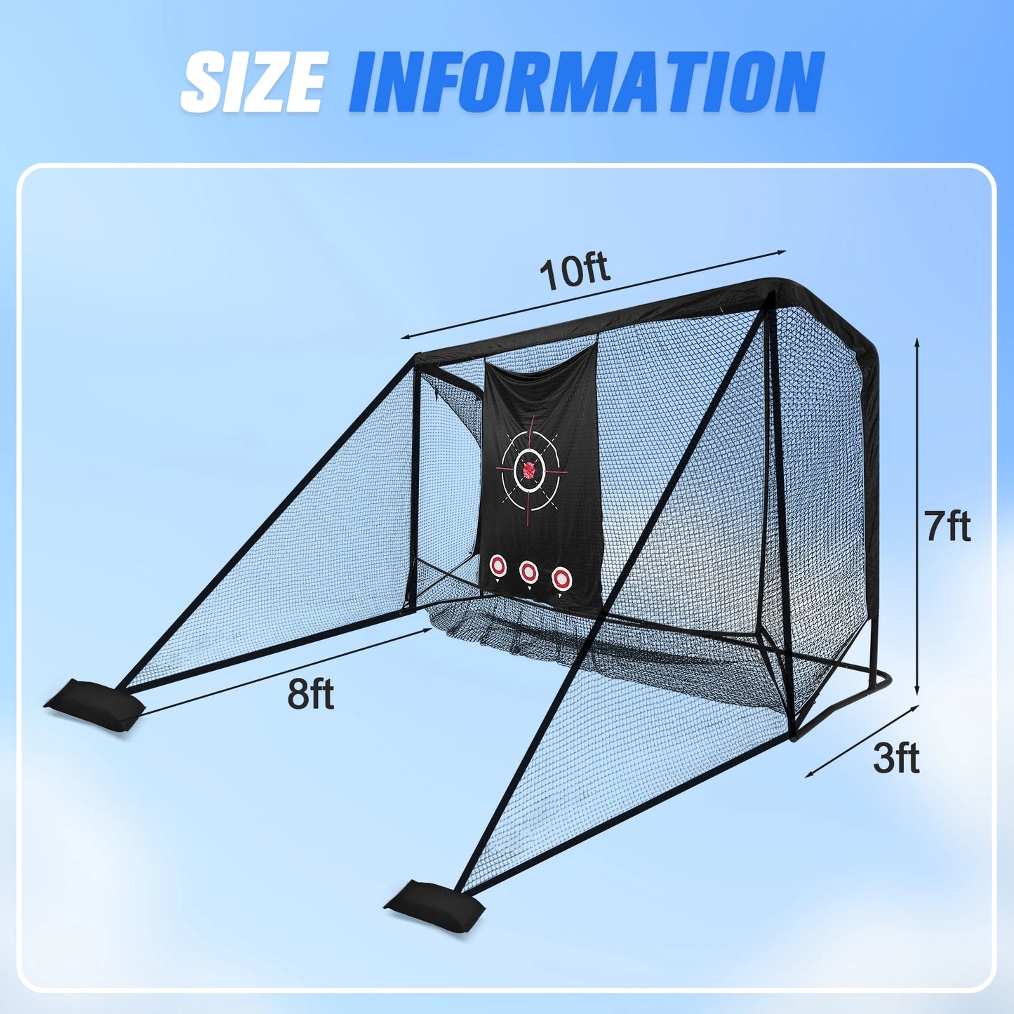 ATUOTIN Golf Cage Net 10x7FT Heavy Duty Practice Hitting Net For Outdoor Indoor Backyards Gift For Men Dad