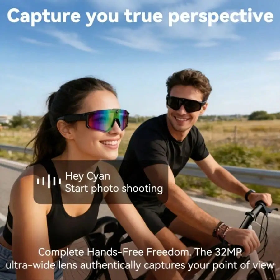 Hivisuals AI Camera Sports Sunglasses Bluetooth Audio And UV Protection