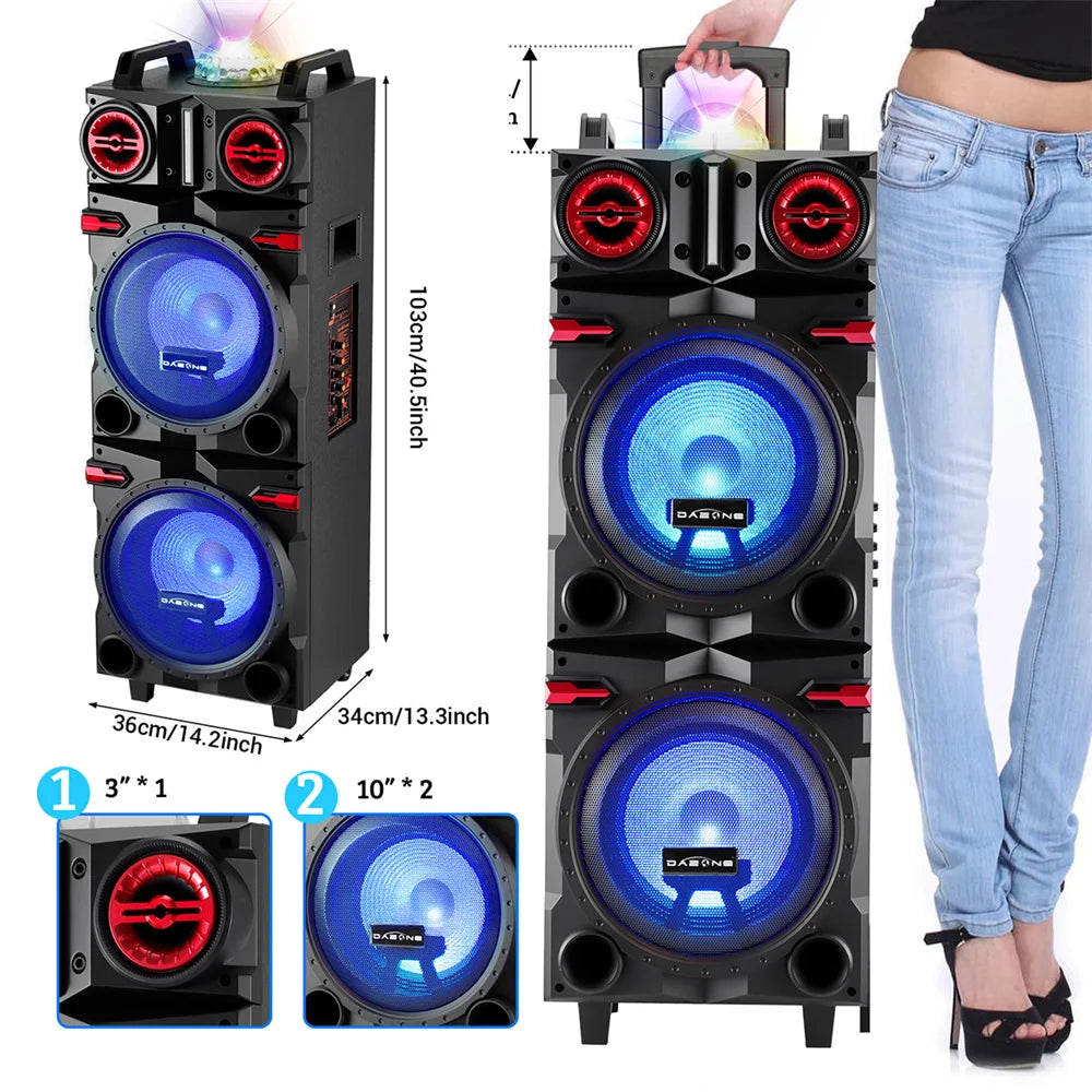 CURUK 9000W Portable Party Bluetooth Speaker USB FM TF LED