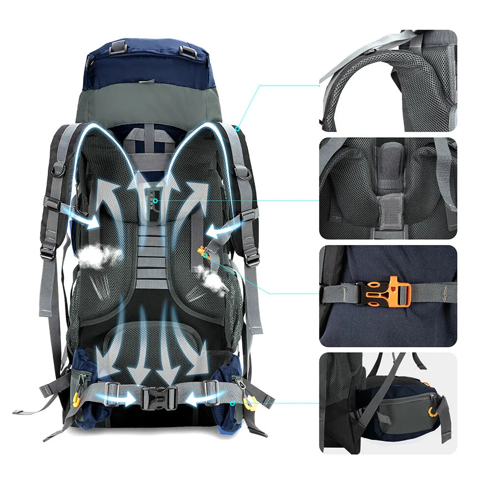 Night Cat Waterproof Hiking Backpack With Internal Frame For Outdoor