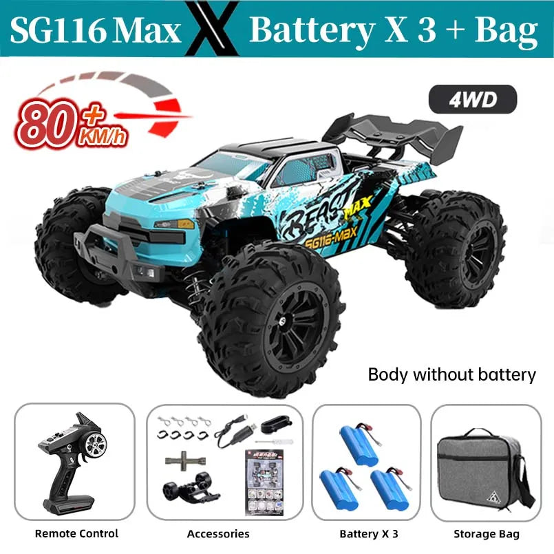 X-Verse SG116 Max High Speed RC Drift Car 1/16 4WD Brushless Off-Road RC Toy For Kids