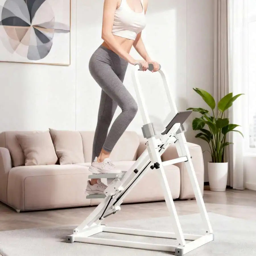 Foldable Stair Stepper With Adjustable Resistance And Phone Holder