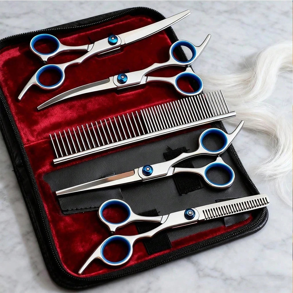 SHUYU 6 Piece Pet Grooming Scissors Set Stainless Steel