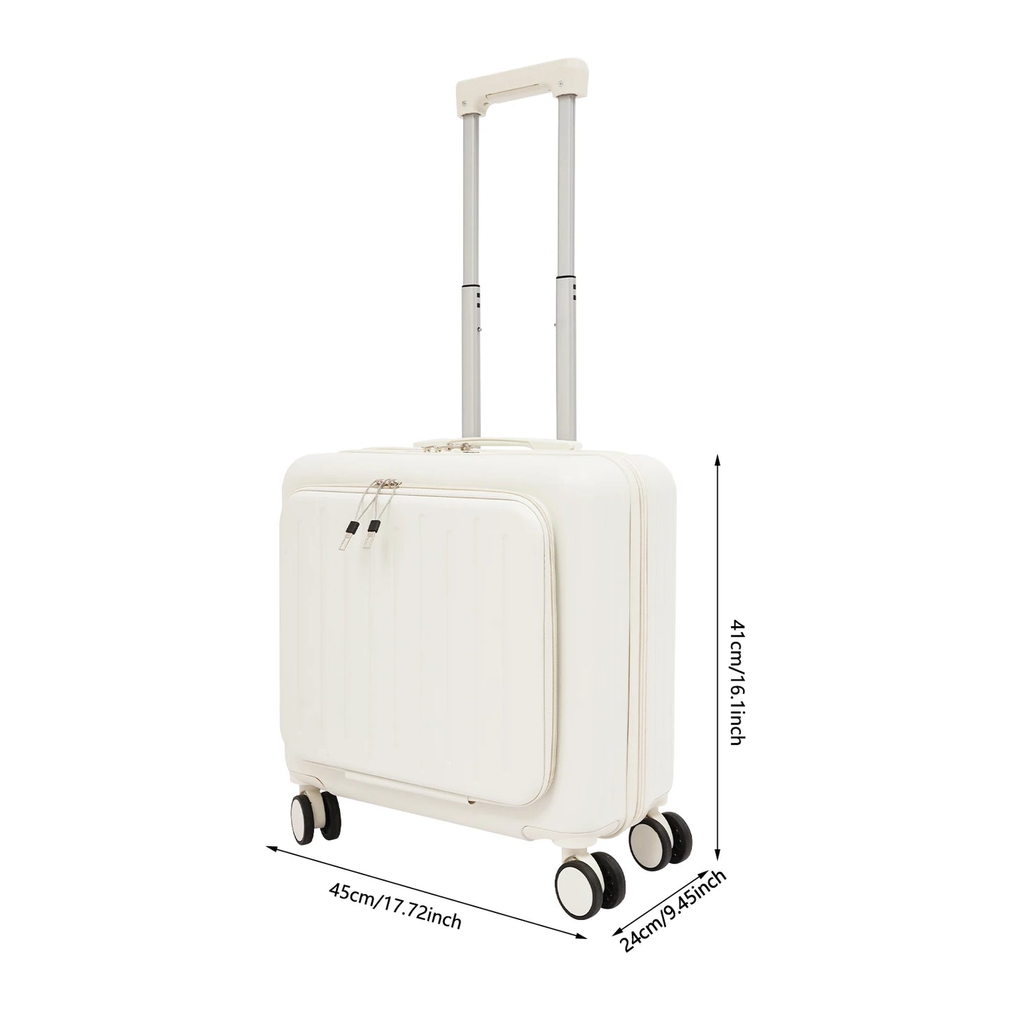 Lightweight ABS Carry On Luggage With Front Compartment TSA Lock