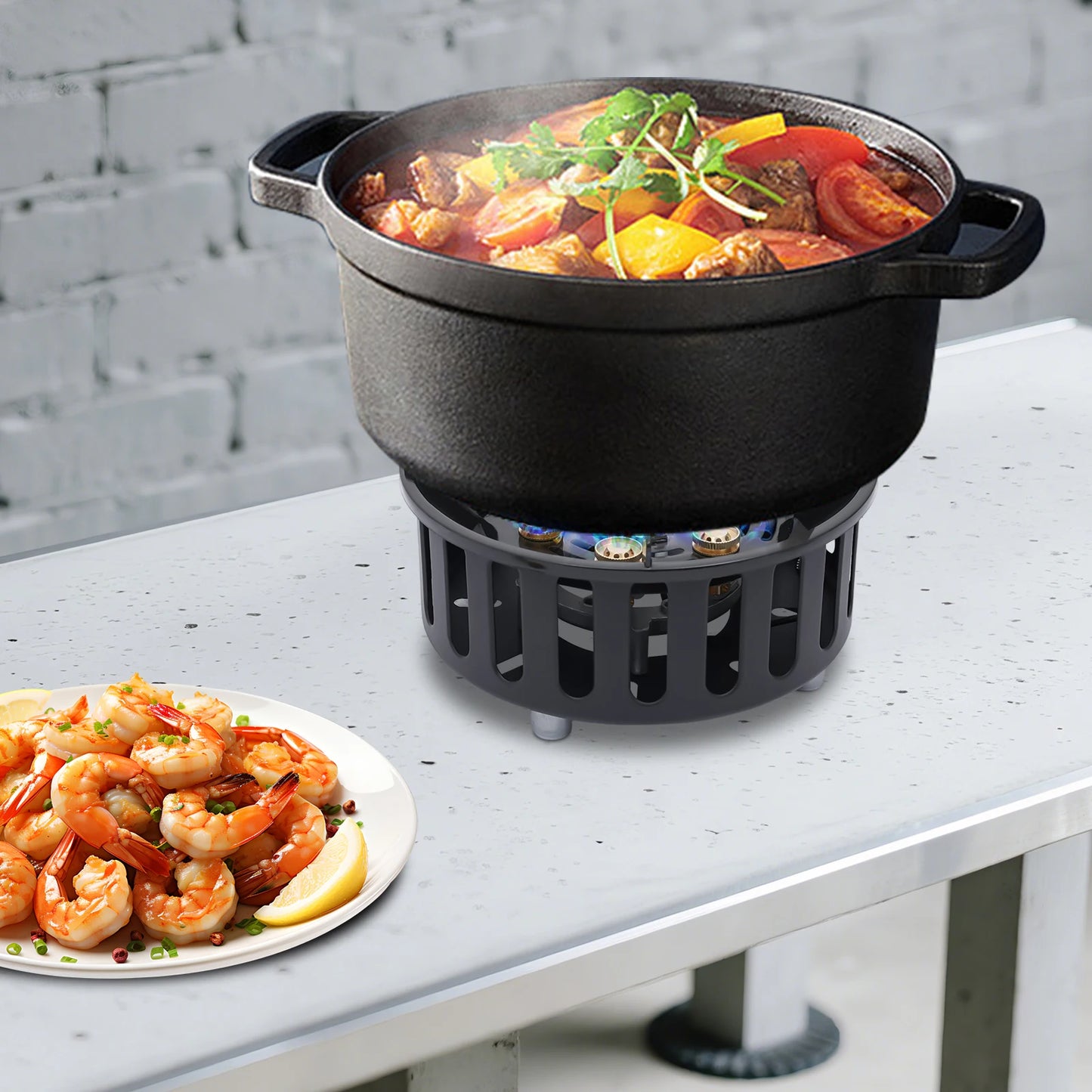 Portable Windproof Gas Stove 72000BTU Cooker With Ignition For Outdoors