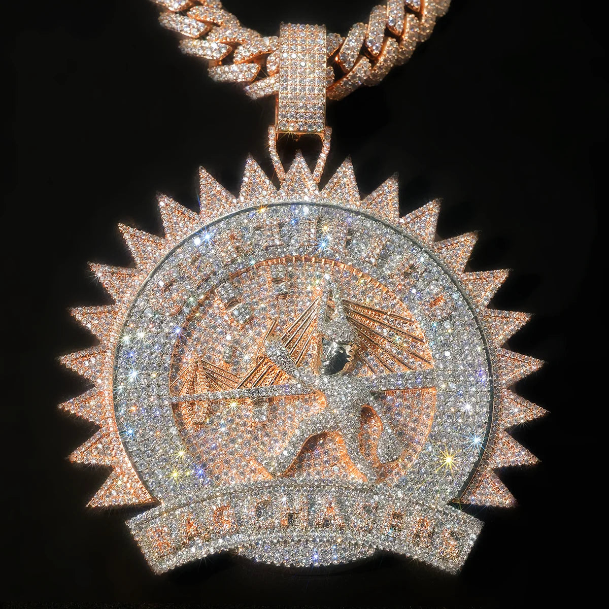 Lyee Cyee Bag Chasers CZ Pendant Hip Hop Statement Jewelry