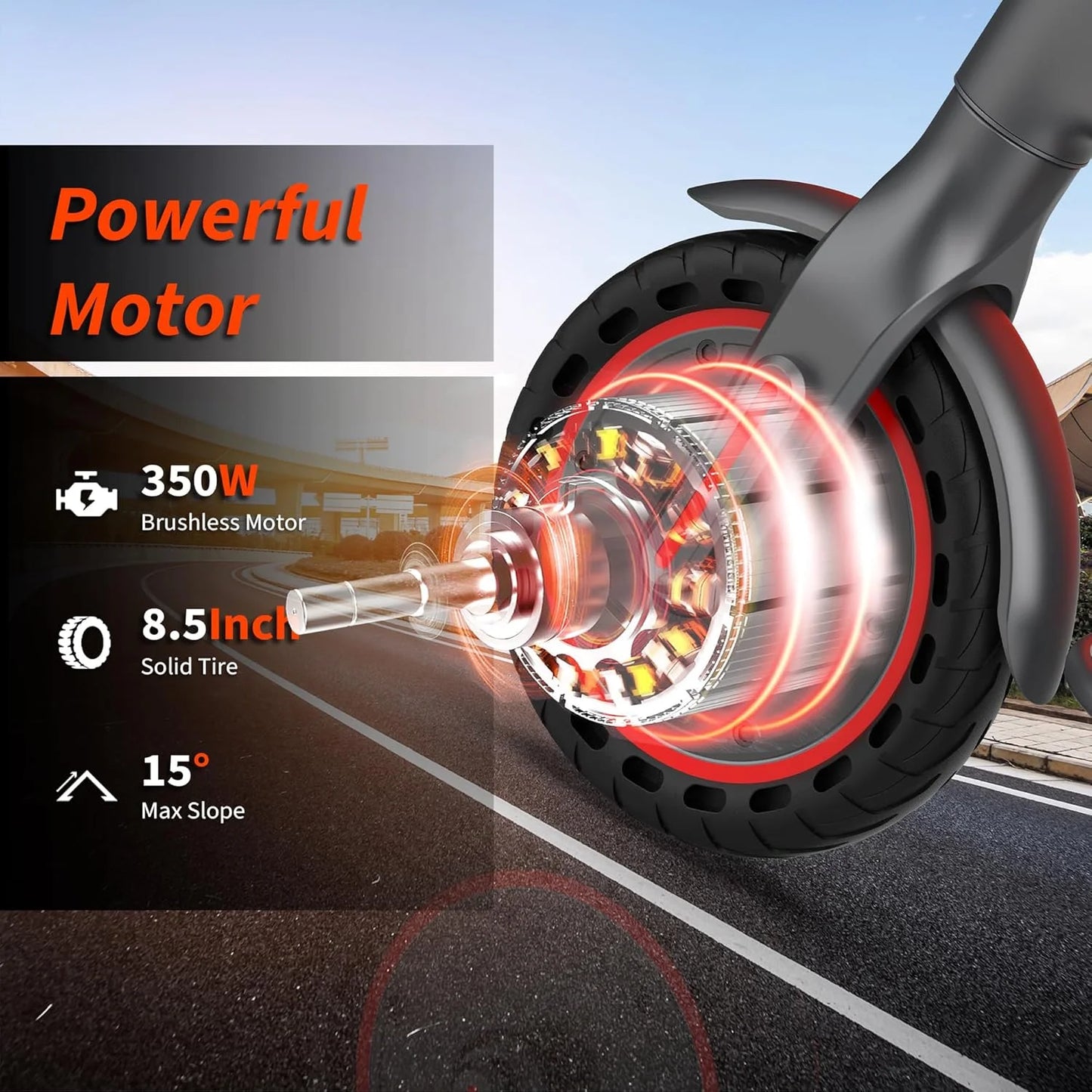 AOVOPRO ES80 350W Electric Scooter For Adults With Smart App Control Foldable 19MPH Max Speed 21 Mile Range