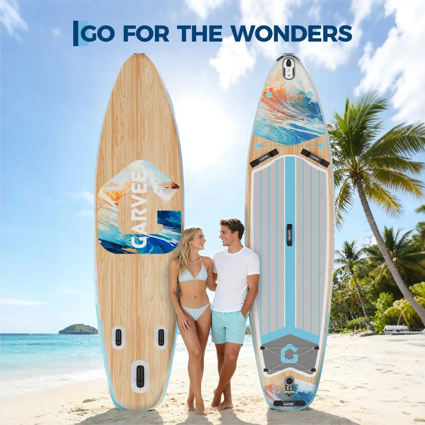 Inflatable Stand Up Paddle Board Wide Stable Design For Adults And Youth 450 Lb Capacity Non Slip EVA Deck