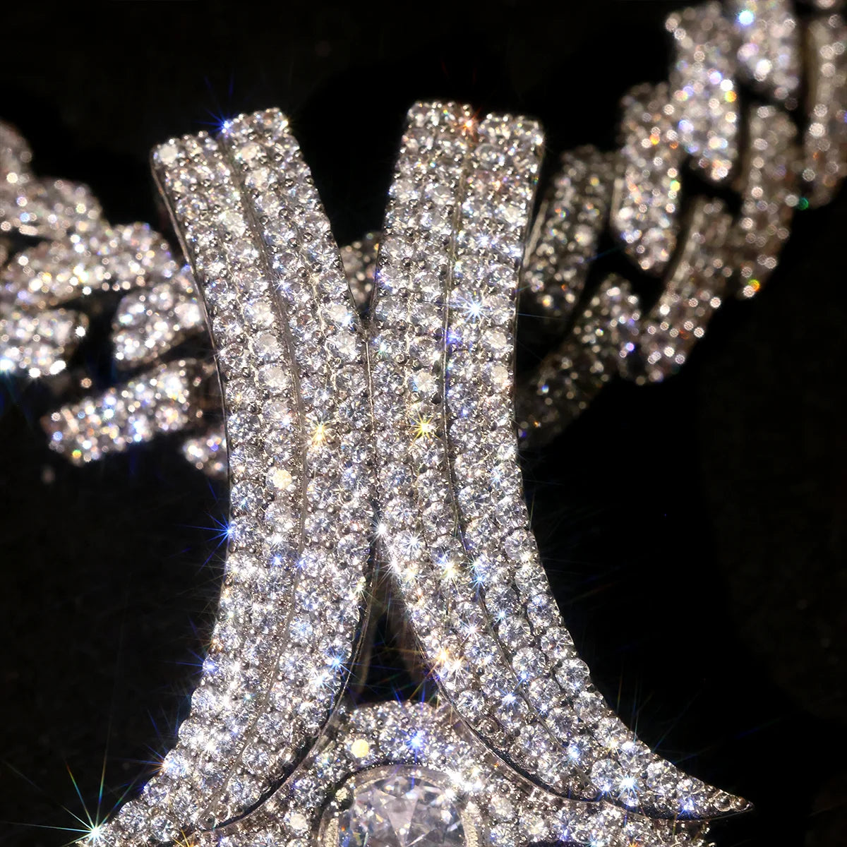 Lyee Cyee Iced Out Gothic Cross Pendant Cubic Zirconia
