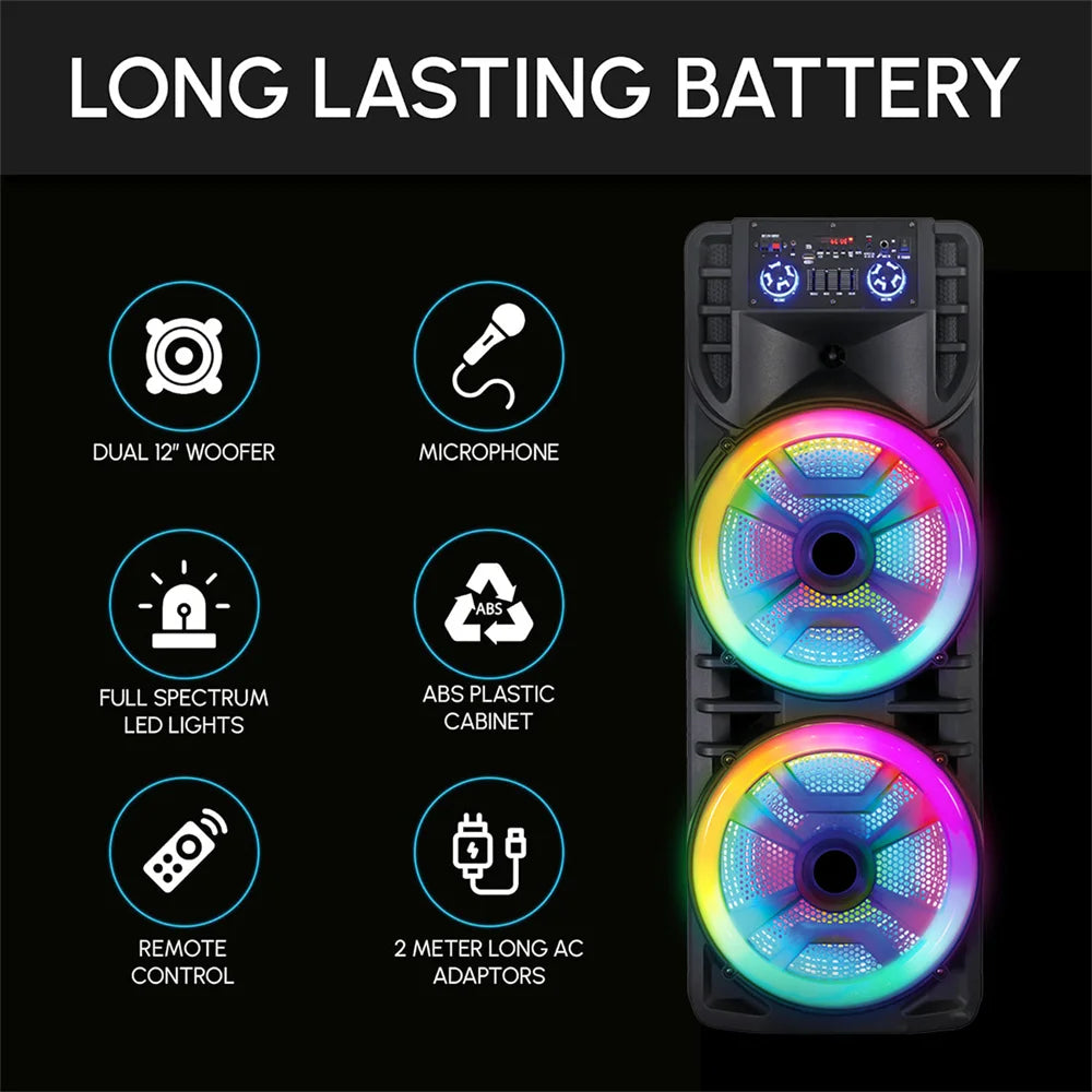 CURUK 8000W Peak Bluetooth Party Speaker with Subwoofer