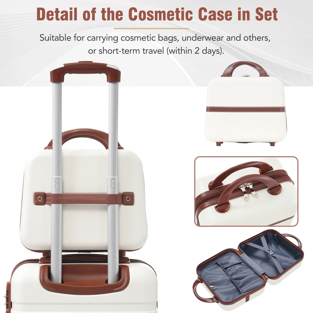 4 Piece Hardside Spinner Luggage Set With TSA Lock
