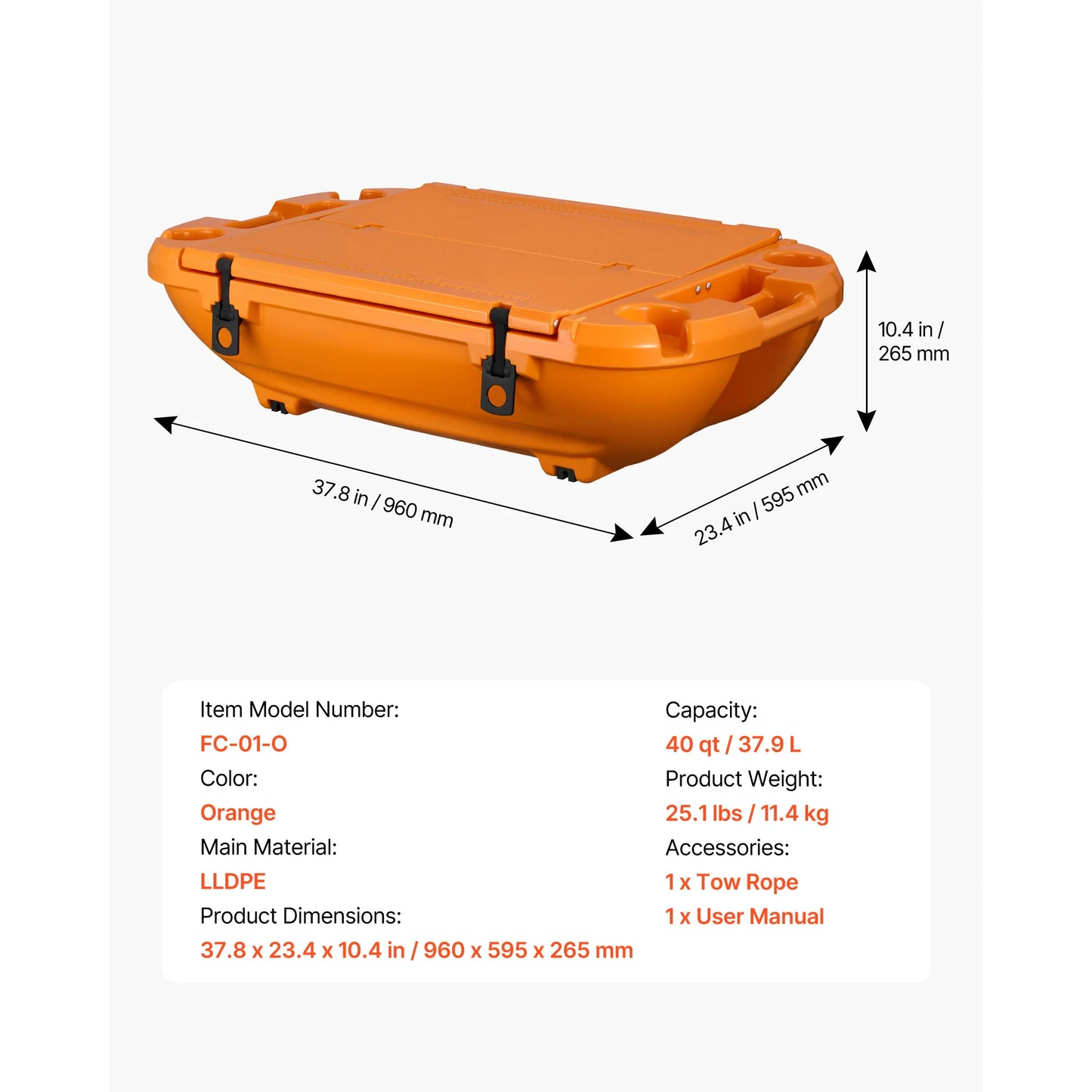 SucceBuy Floating Cooler Amphibious Ice Chest for Land and Water