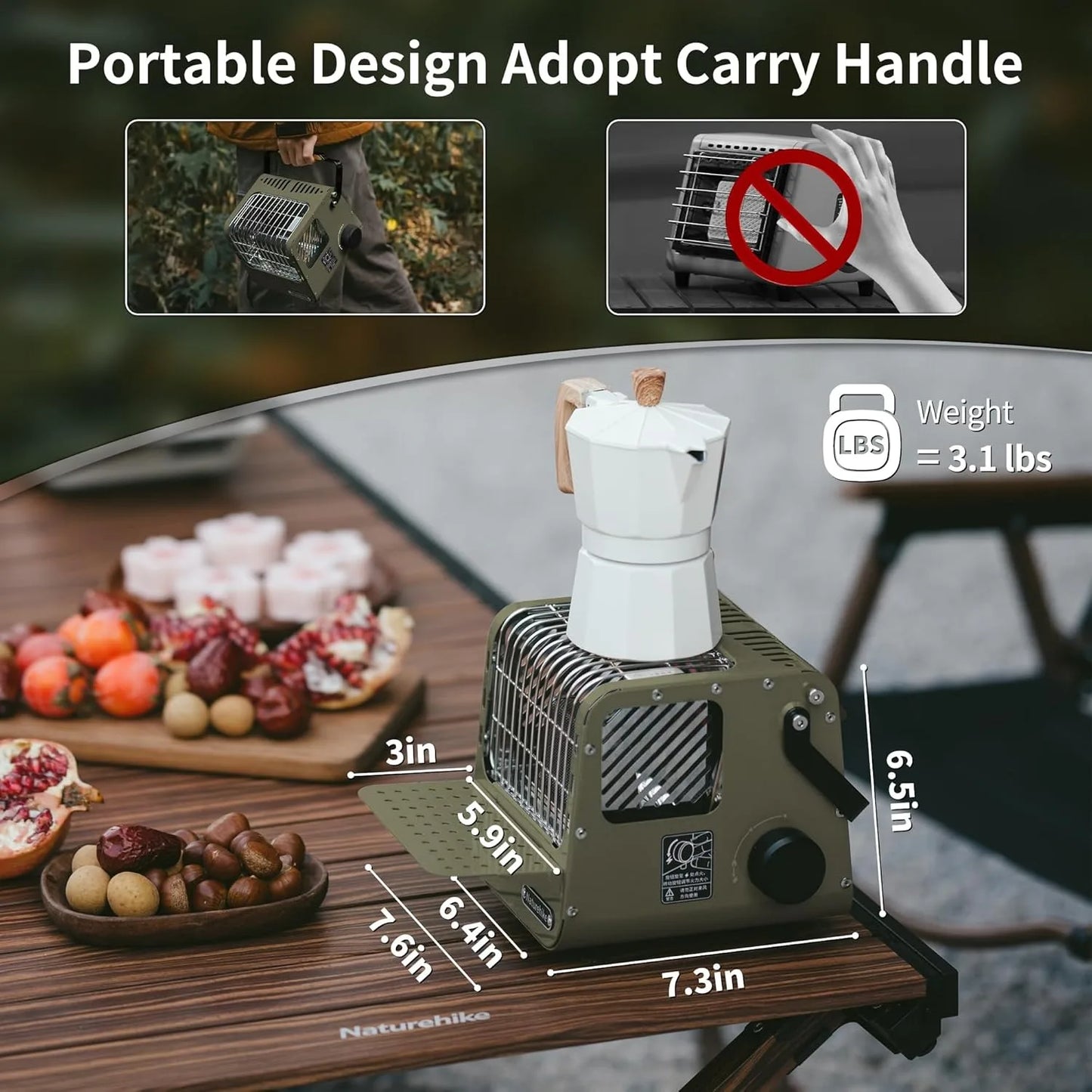 Naturehike Portable Camp Heater Space Stove for Indoor Outdoor Use
