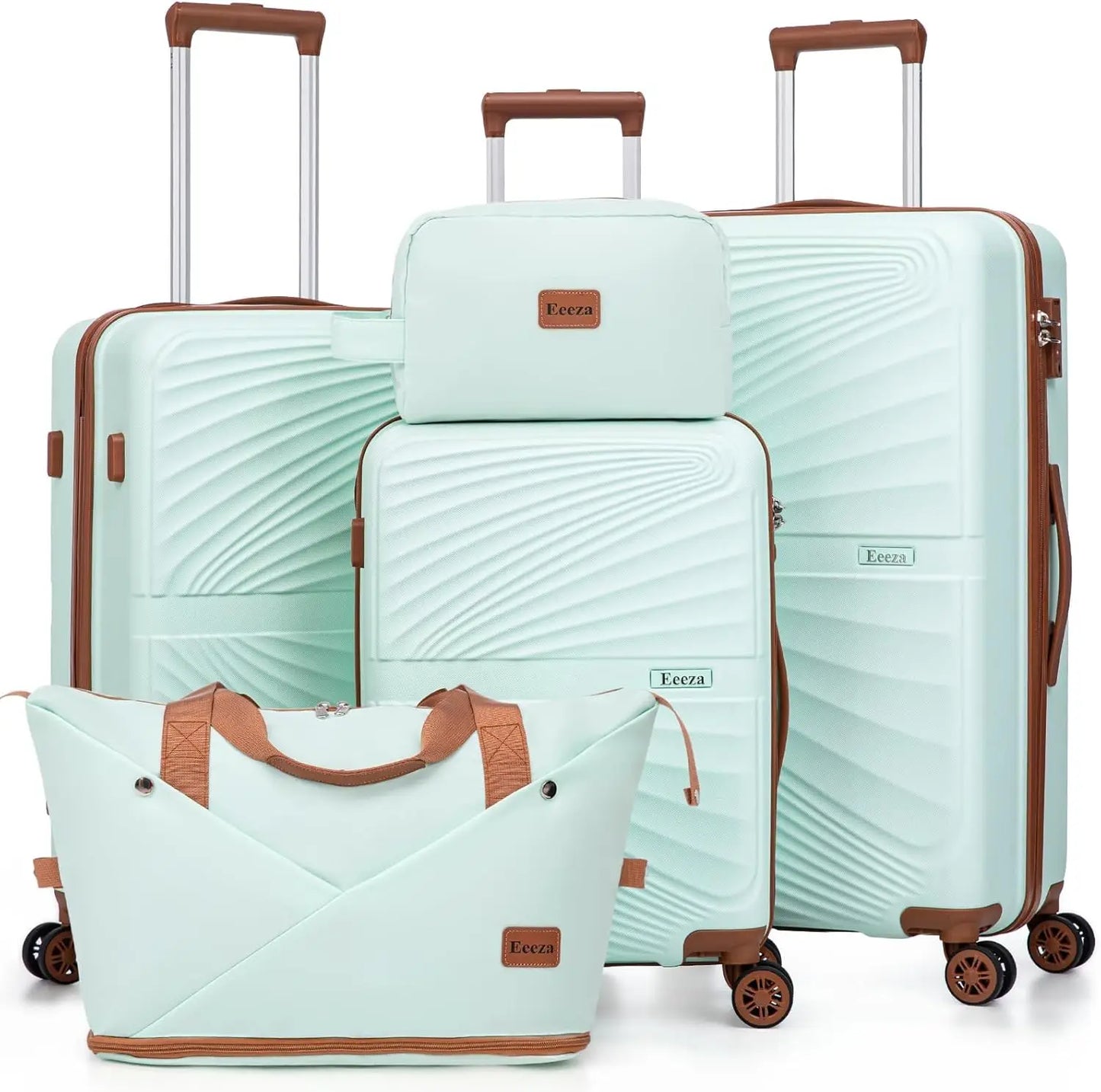 5 Piece ABS Luggage Set With TSA Spinner Wheels Lightweight