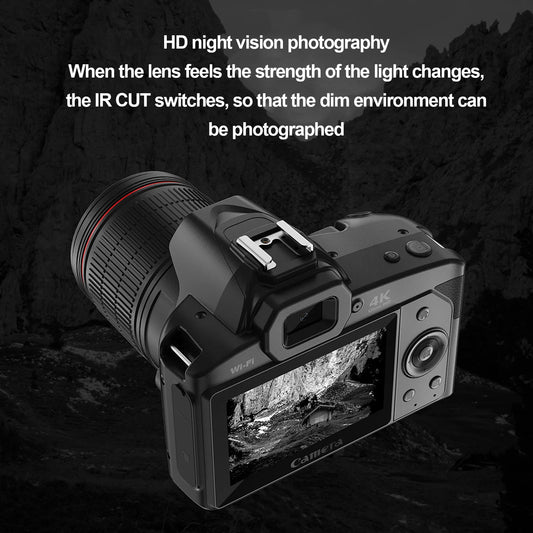Digital Camera 4K Video Night Vision Wireless Dual Camcorder With Memory Card