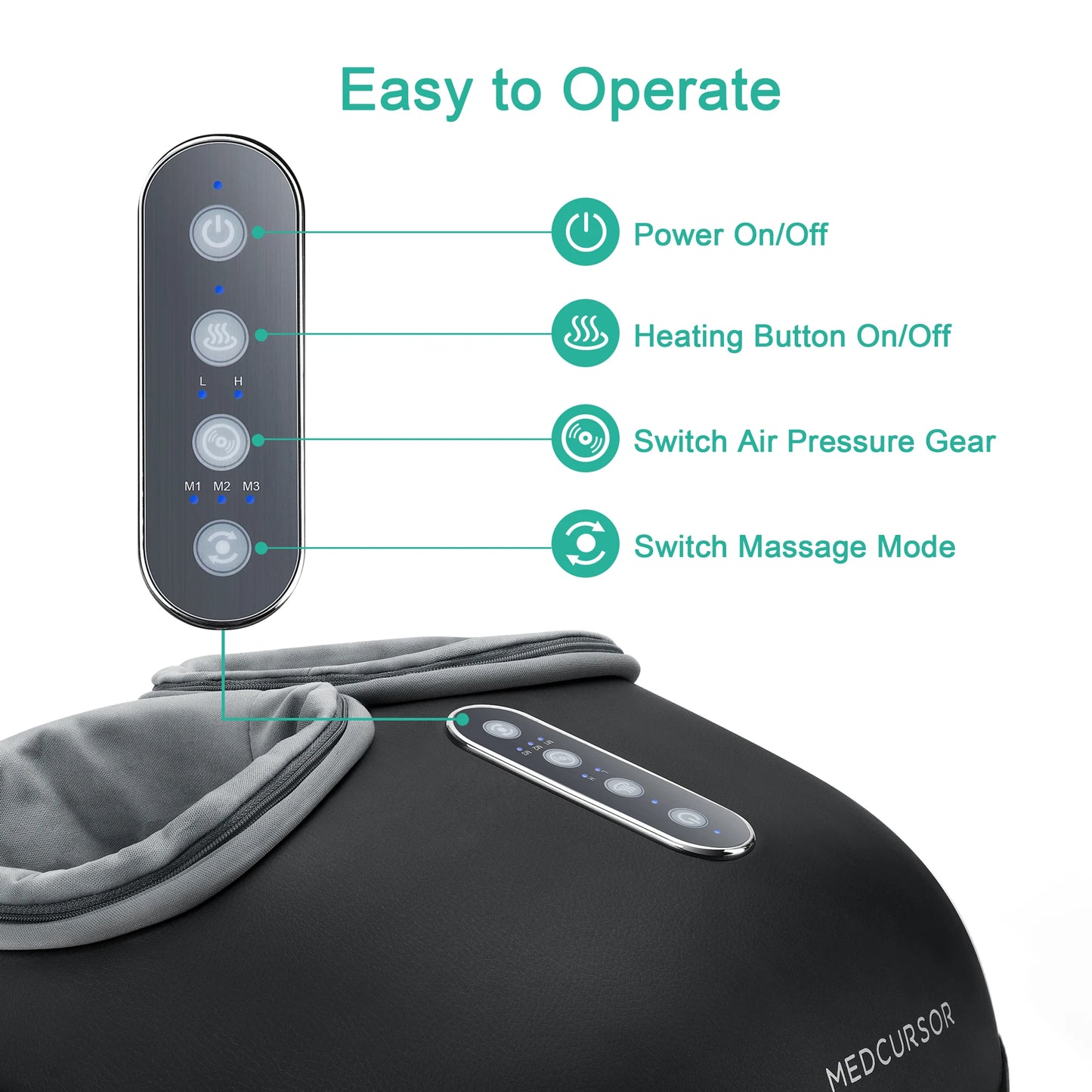 Medcursor Shiatsu Foot Massager With Heat For Muscle Pain Relief