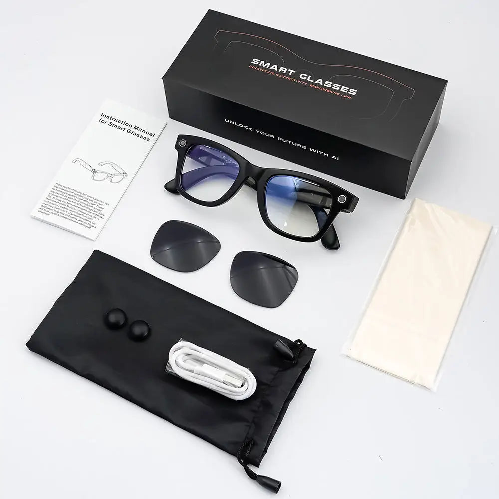 GS4 Max Smart Glasses Dual Lenses 8MP 1080p Video Camera