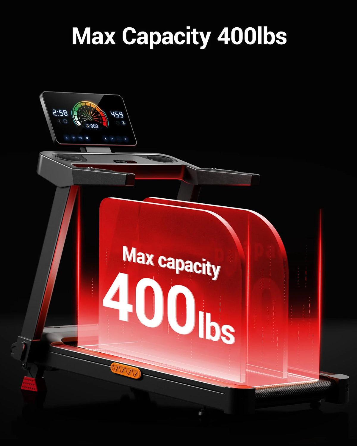 UMAY Portable Foldable Treadmill For Home Indoor Workout, 20% Manual Incline, 14KM/H Max Speed, 180KG Load, Wide Running Belt & LED Touch Display