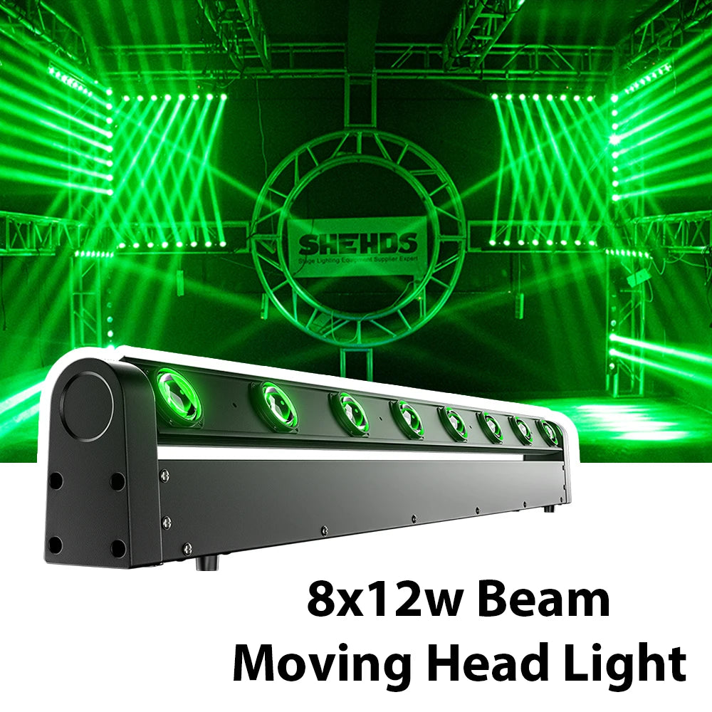 SHEHDS 8x12W Beam Moving Head RGBW DMX Stage Light