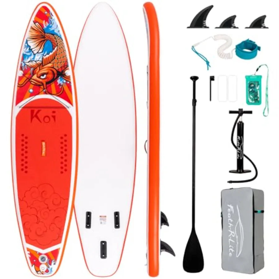 Inflatable Paddle Board Ultra Stable with Triple Fin Setup Durable PVC for Outdoor Water Sports Enthusiasts