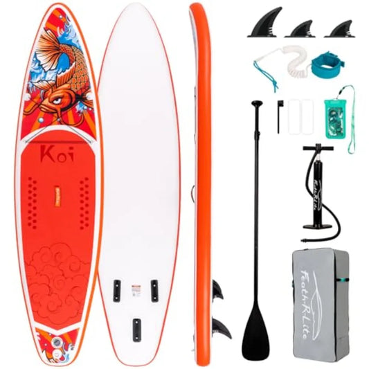 Inflatable Paddle Board Ultra Stable with Triple Fin Setup Durable PVC for Outdoor Water Sports Enthusiasts