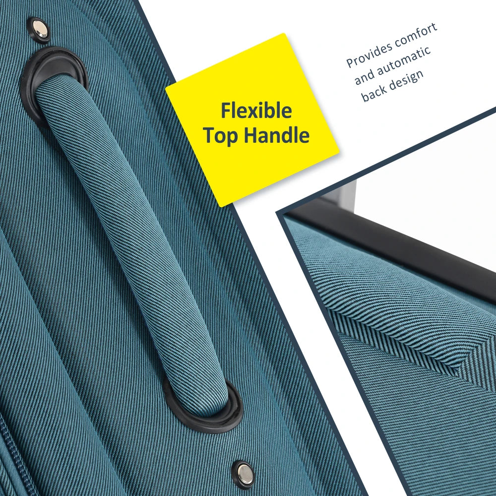 Softside Luggage Expandable Three-Piece Set With TSA Lock