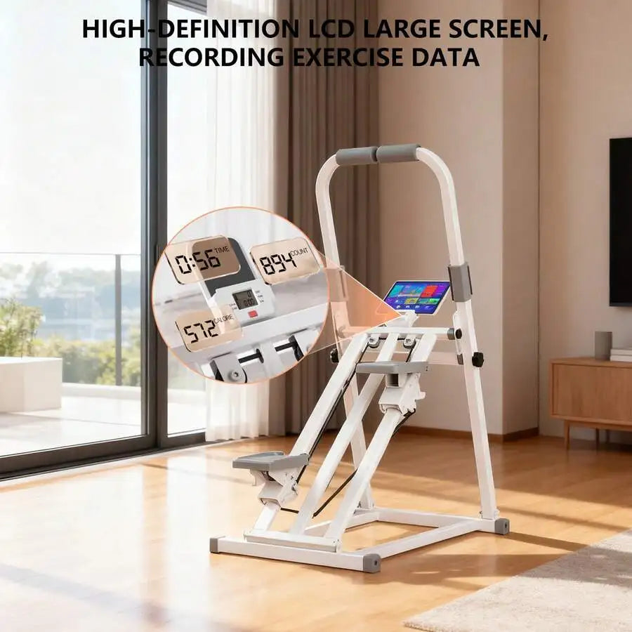 Foldable Stair Stepper With Adjustable Resistance And Phone Holder