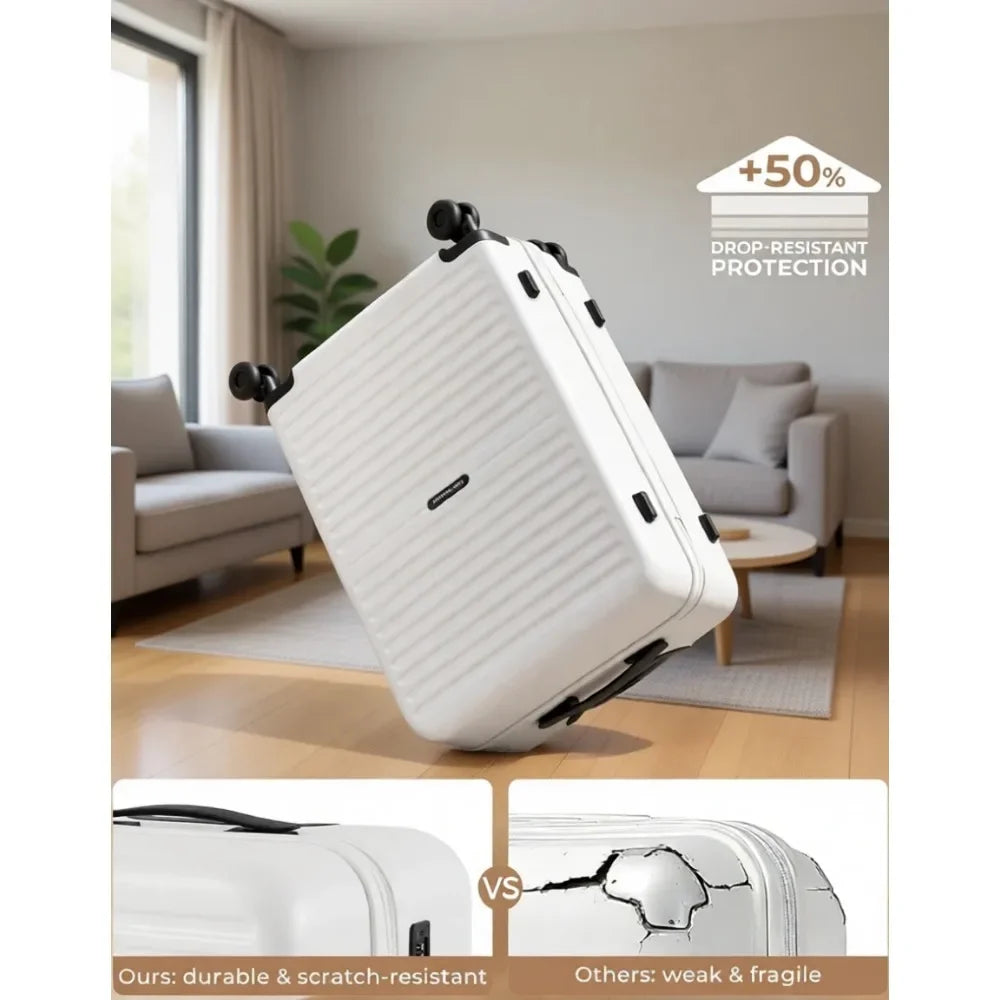 Lightweight Three Piece Luggage Set Spinner Wheels And TSA Lock