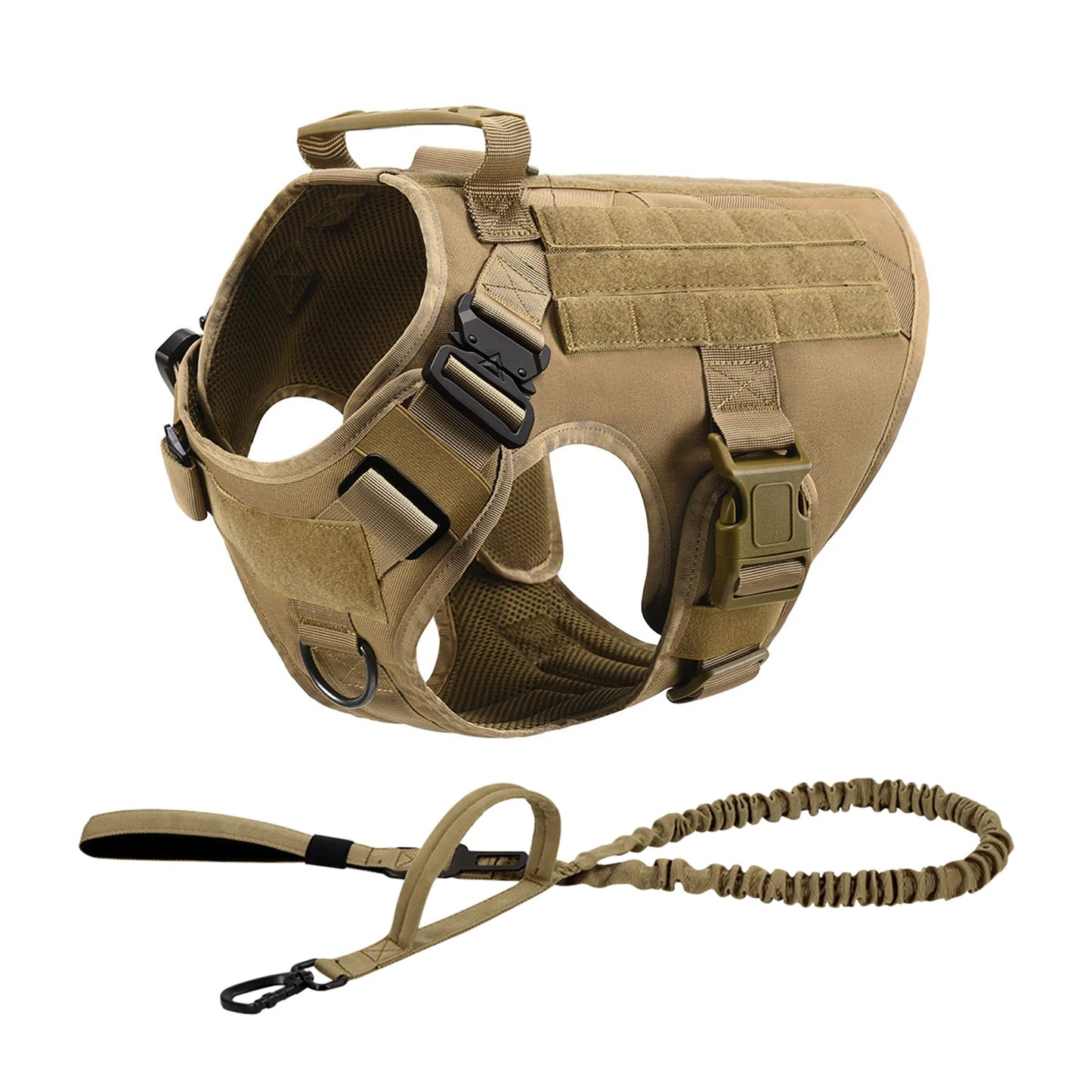 MOLLE Tactical Dog Harness With Padded Quick Release Buckles