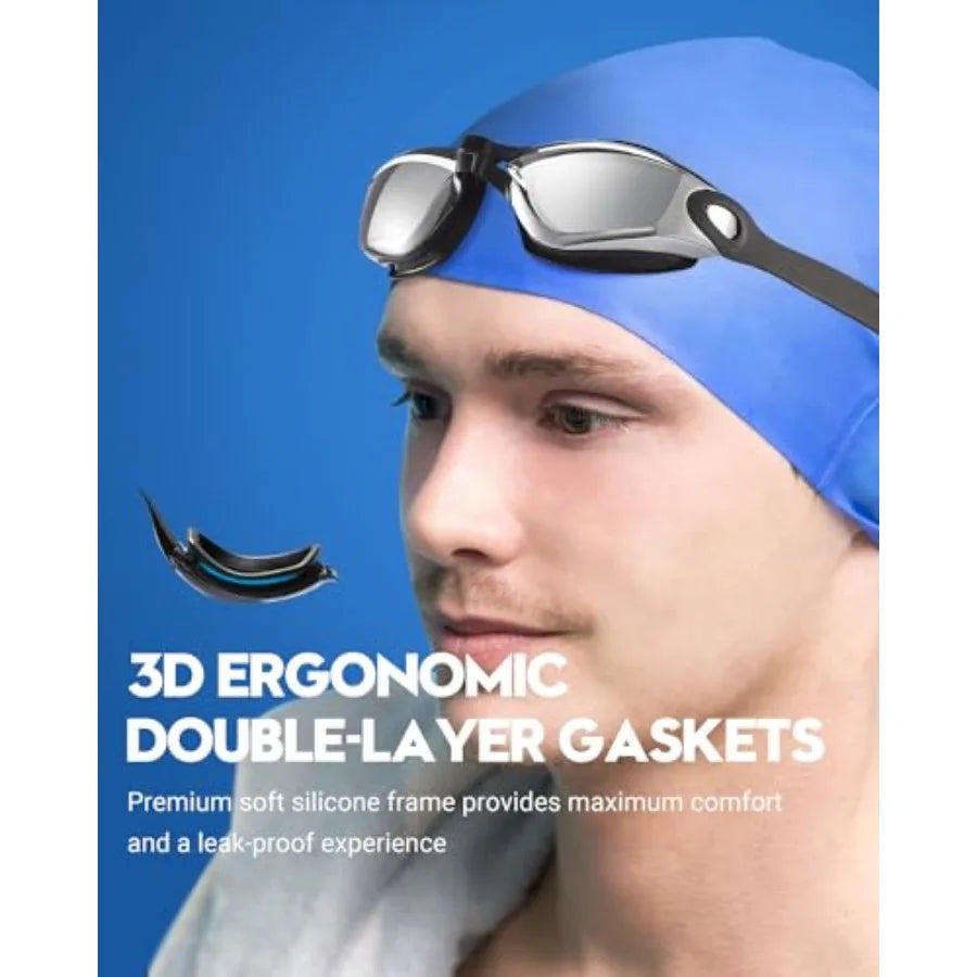 Anti Fog Swimming Goggles 2 Pack No Leaking UV Protection For Men Women Youth Everyday Wear