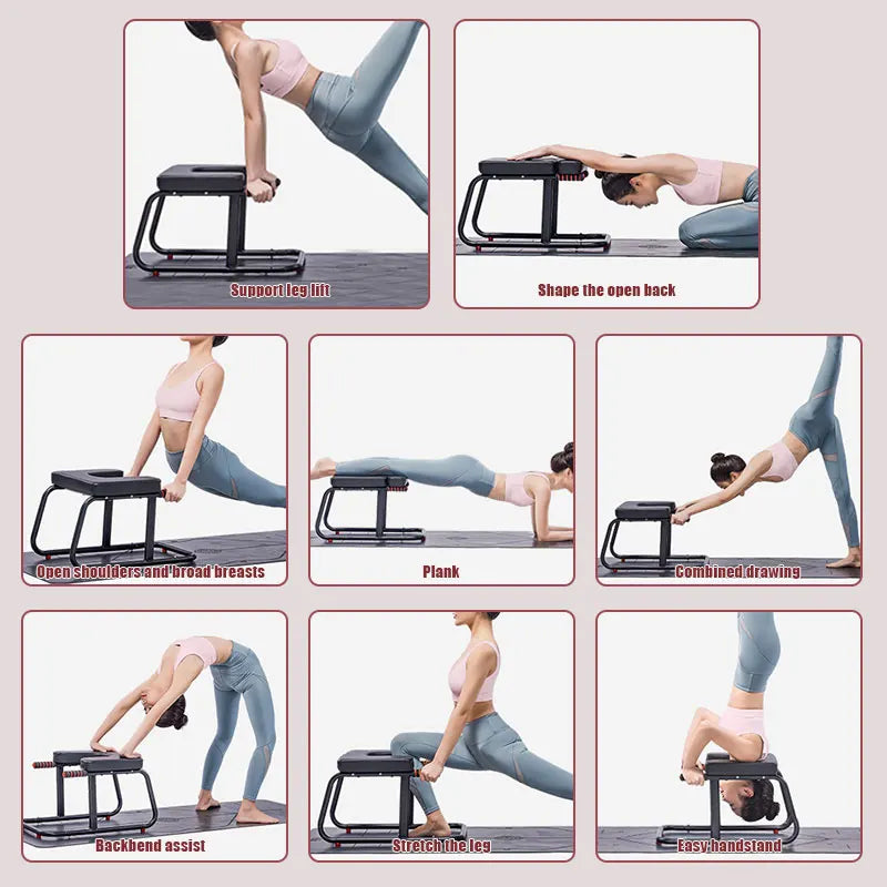 KBQ Multifunctional Yoga Inverted Stool With Double Armrests