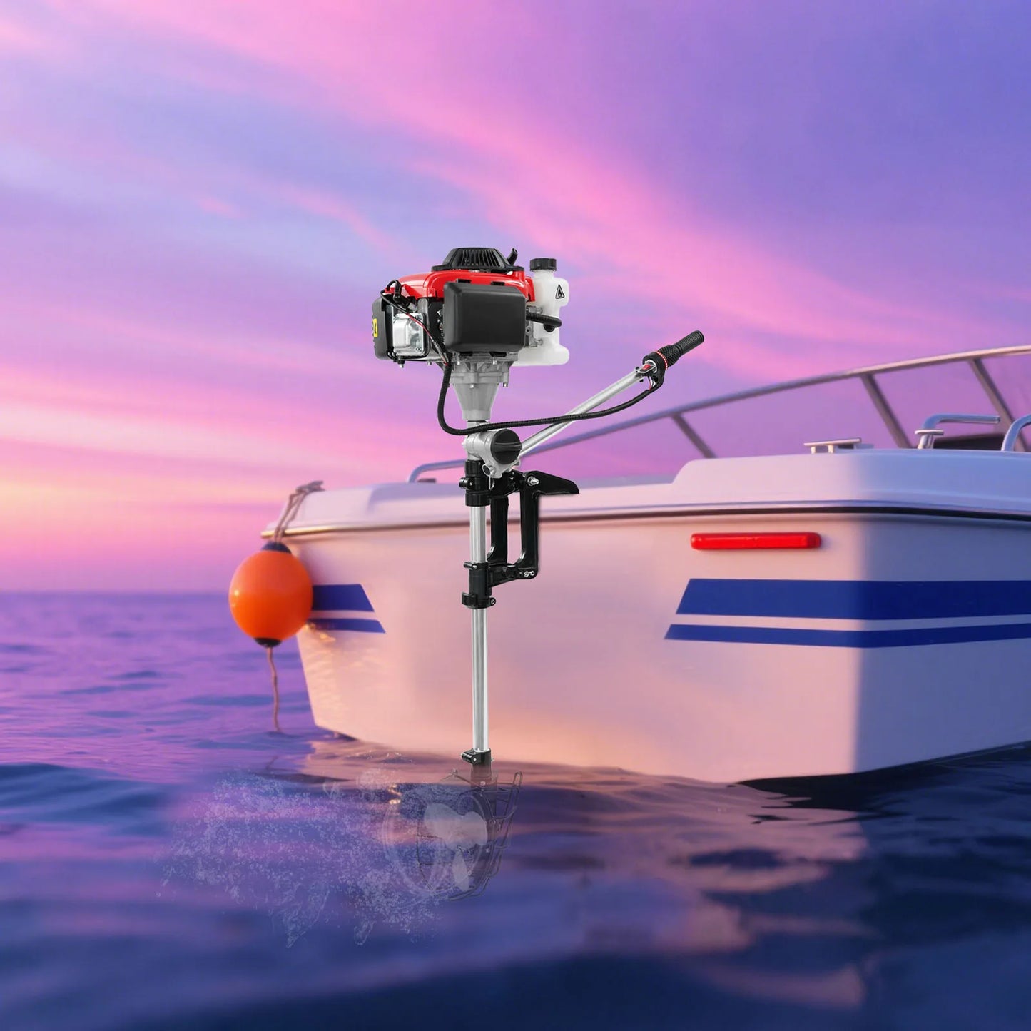 Outboard Boat Engine 4-Stroke 4.0HP With Propeller Guard Cover For Small Boats Enthusiasts