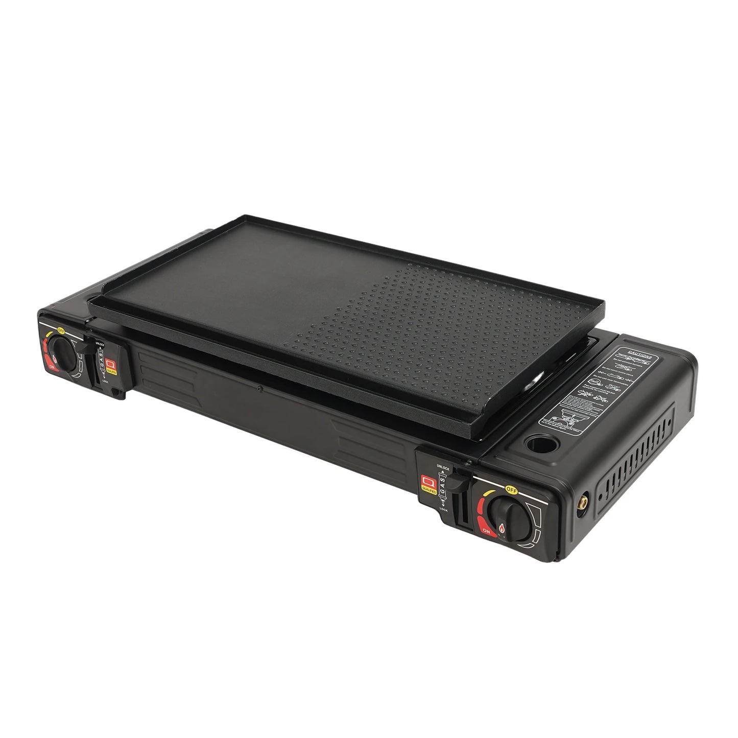 Two Burner Portable Camping Gas Stove With Baking Tray