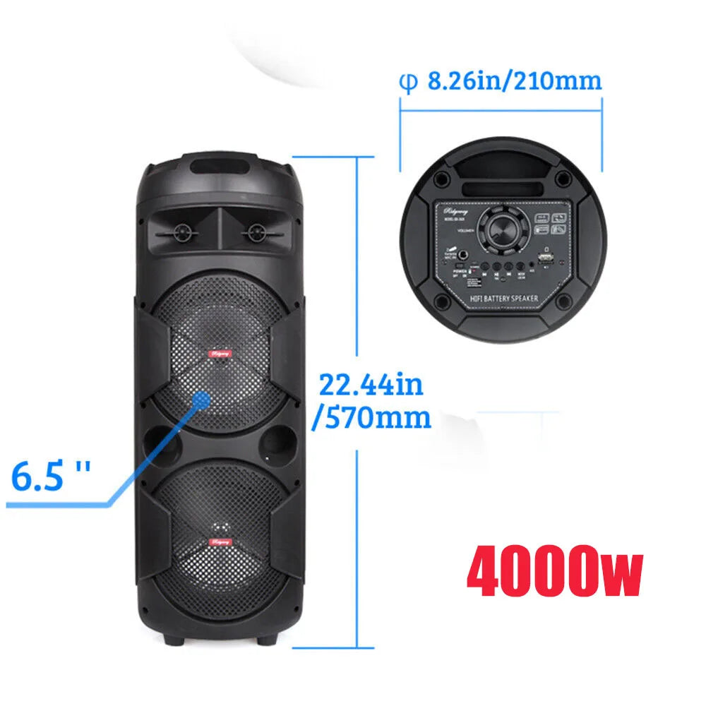 CURUK 6000W Portable Bluetooth Speaker Subwoofer RGB Light
