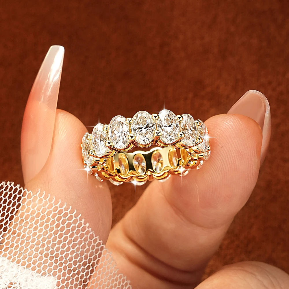 Oxtao Moissanite Eternity Ring 14K Gold Filled Wedding Band