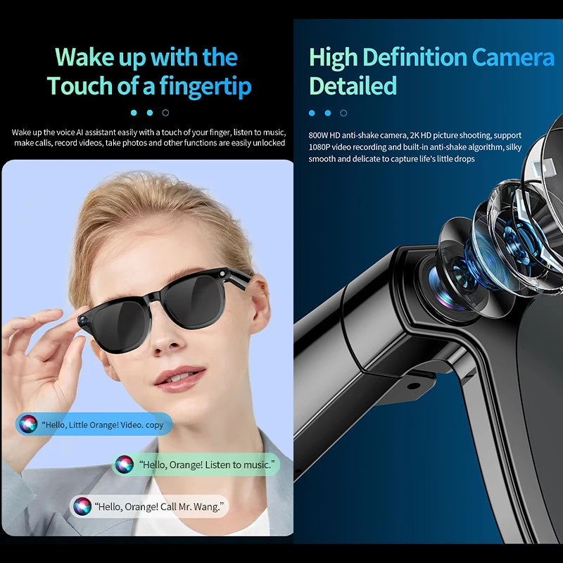 2026 New Al Smart Glasses 800W HD Camera Photo Video Recording Translation Al Image Recognition Al Conversation Smart Glasses