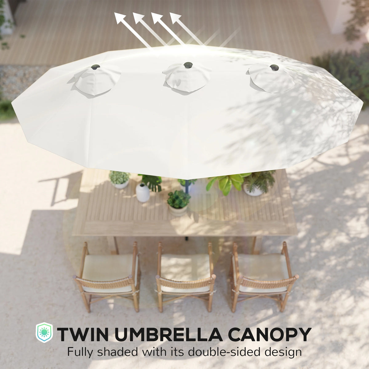Outsunny Double Sided Patio Umbrella With Tilt Crank Handle