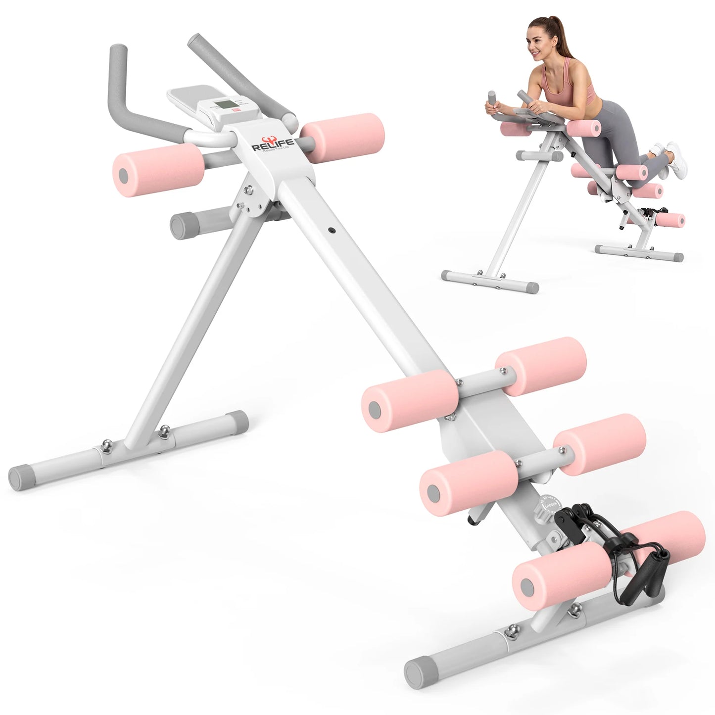 Adjustable 5-In-1 Ab Trainer With Resistance Bands For Core Workouts
