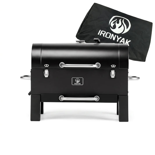 IRONYAK Portable Charcoal Grill Smoker Tabletop BBQ Outdoor Camping
