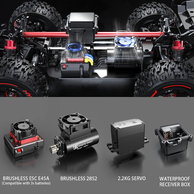 Jyscend Brushless RC Car 4WD Off Road Racing Truck 75kmh High Speed Remote Control for RC Hobbyists