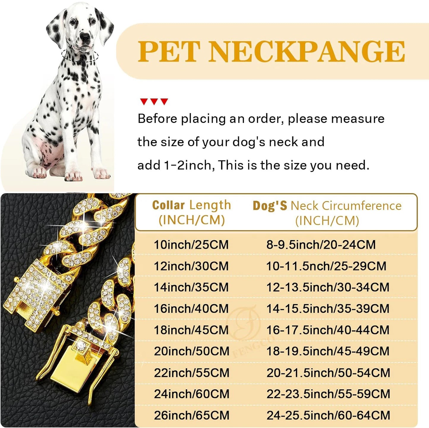 Luxury Stainless Steel Dog Chain Collar For All Sizes Of Dogs And Cats