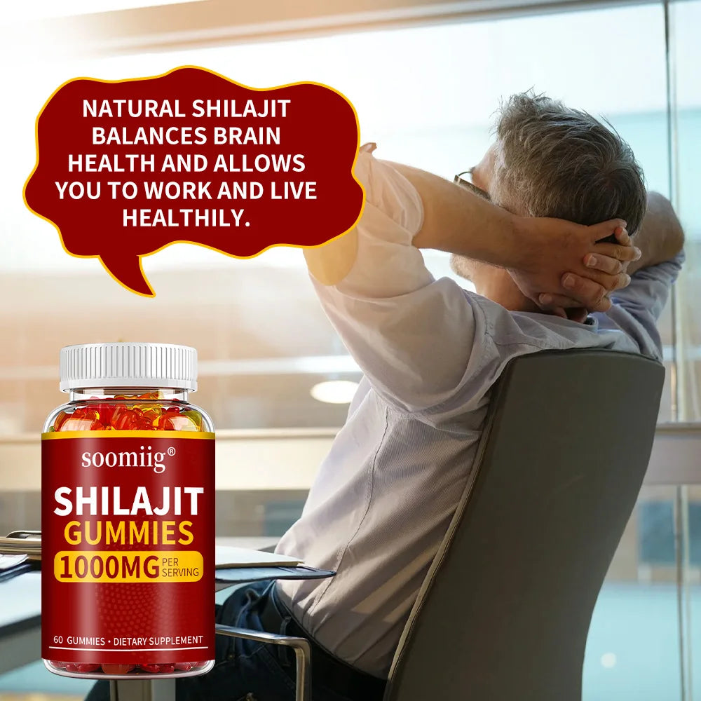 SOOMIIG Organic Himalayan Shilajit Gummies For Energy Brain Health