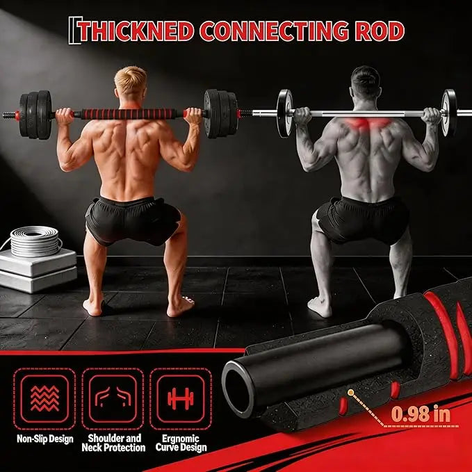 Adjustable Dumbbell Set, 44 lbs Free Weight Set, Converted to Barbell, Kettlebells &Push-Up Stand,Space-Saving Home Gym Equipmen