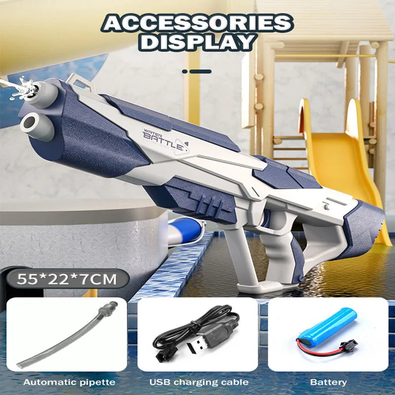 Kmoist Electric Water Gun Fully Automatic Rechargeable High Speed Space Theme Toy For Kids 6 To 14
