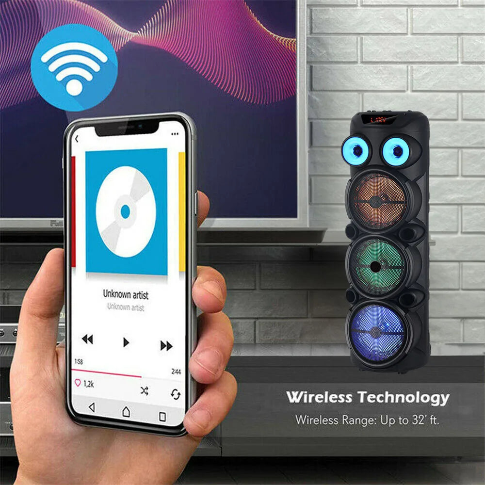 CURUK 4000W Portable Bluetooth Speaker With Loud Bass Subwoofer