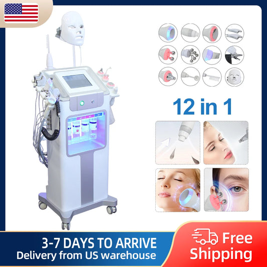 YUET WIN 12 In 1 Aqua Peeling Oxygen Facial Machine For Home Skin Care Cleansing Bubble Therapy