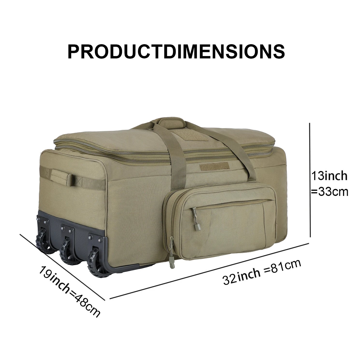 LQARMY 124L Outdoor Camping Trolley Case Waterproof Nylon